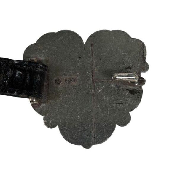 Brighton Concho Belt Women's Black Leather Silver Medallion Vintage 1993 Western - Picture 8 of 14